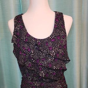 WHBM Ruffled Front Sleeve Less Top